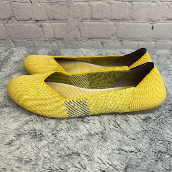 Rothy's The Flat Slip On Shoes Yellow Knit Flats Women's 11 Casual Washable - Picture 4 of 11